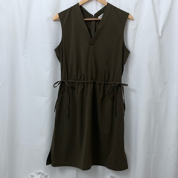Women’s Calvin Klein Olive Green Sleeveless Dress Size 8 EUC - Picture 1 of 8